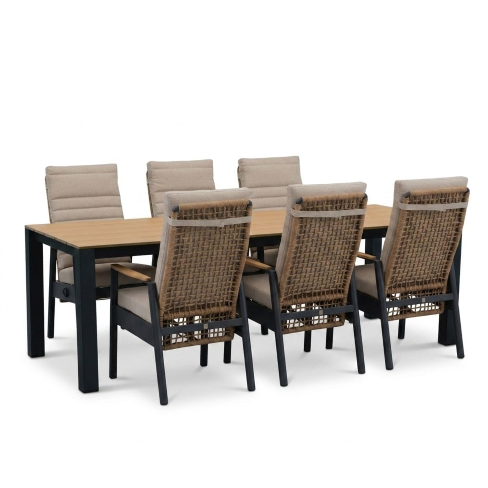 Manhattan/Boston dining tuinset | 6 personen | polywood + aluminium | 240cm