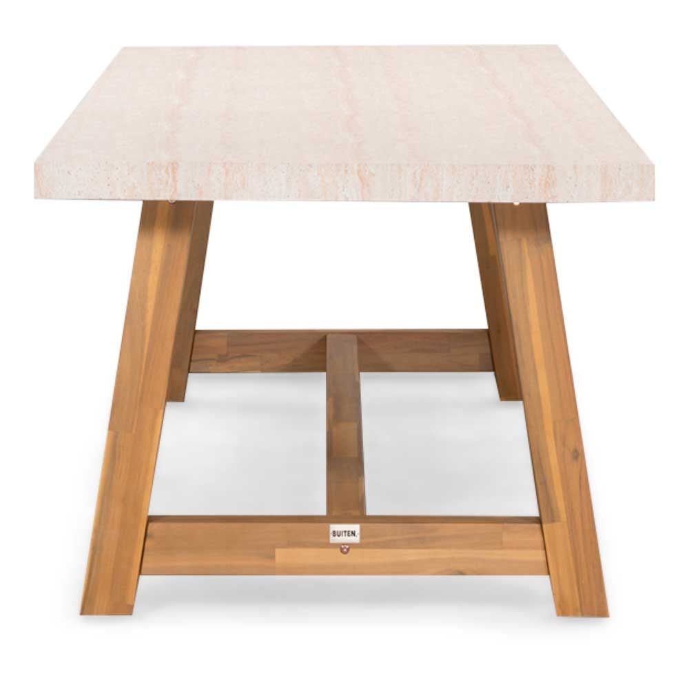 Velora/Portofino Sandstone dining tuinset | 6 personen | polystone + touw | 250cm
