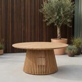 Palau/Portofino Sandstone dining tuinset | 8 personen | teakhout + touw | 180cm rond
