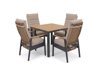 Oxford/Boston dining tuinset | 4 personen | aluminium + aluminium | 90cm