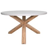 Nancy/Portofino Sandstone dining tuinset | 4 personen | polystone + touw | Ø135cm rond