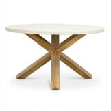 Lucy/Portofino Sandstone dining tuinset | 4 personen | polystone + touw | 135cm rond
