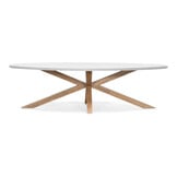 Livorno/Portofino Sandstone dining tuinset | 8 personen | polystone + touw | 280cm