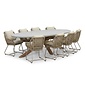 BUITEN living Livorno/Portofino Sandstone dining tuinset | 8 personen | polystone + touw | 280cm