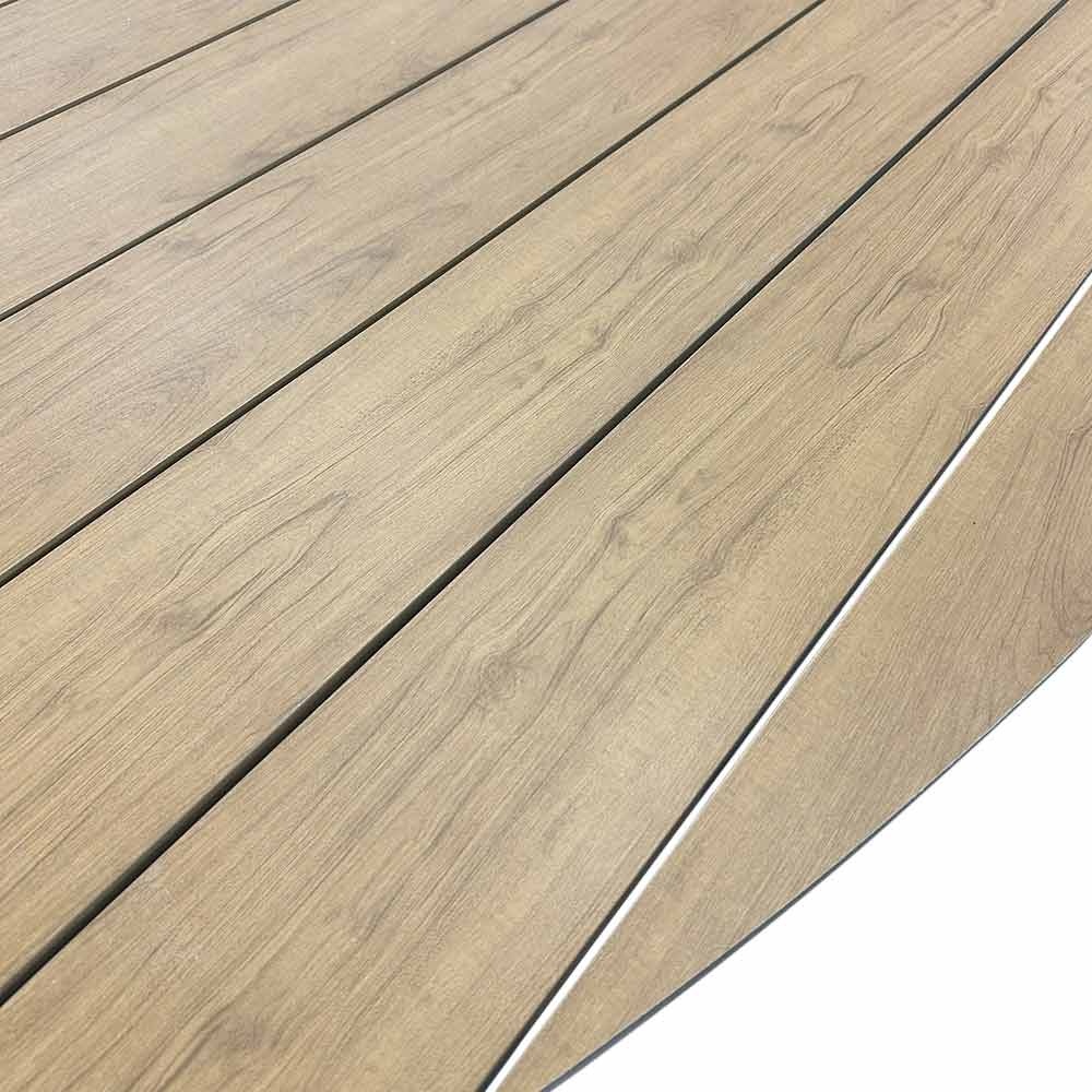 Dallas beige/Portofino Sandstone dining tuinset | 6 personen | polywood + touw | 220cm