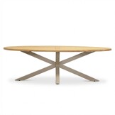 Cleve beige/Portofino Sandstone dining tuinset | 6 personen | teakhout + touw | 240cm ovaal