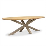 Cleve beige/Portofino Sandstone dining tuinset | 6 personen | teakhout + touw | 240cm ovaal