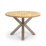 Cleve beige/Portofino Sandstone dining tuinset | 6 personen | teakhout + touw | 240cm ovaal