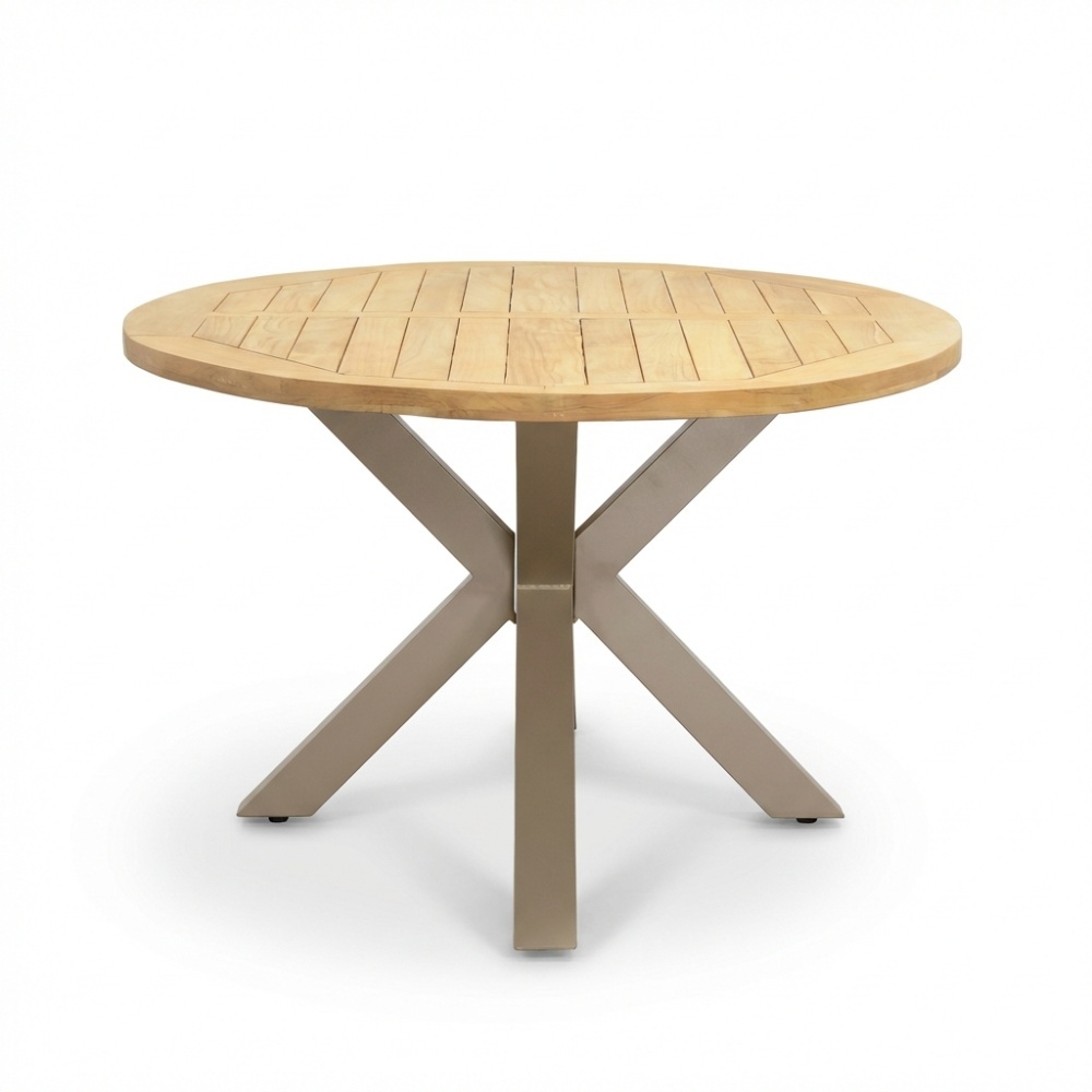 Cleve beige/Portofino Sandstone dining tuinset | 6 personen | teakhout + touw | 240cm ovaal
