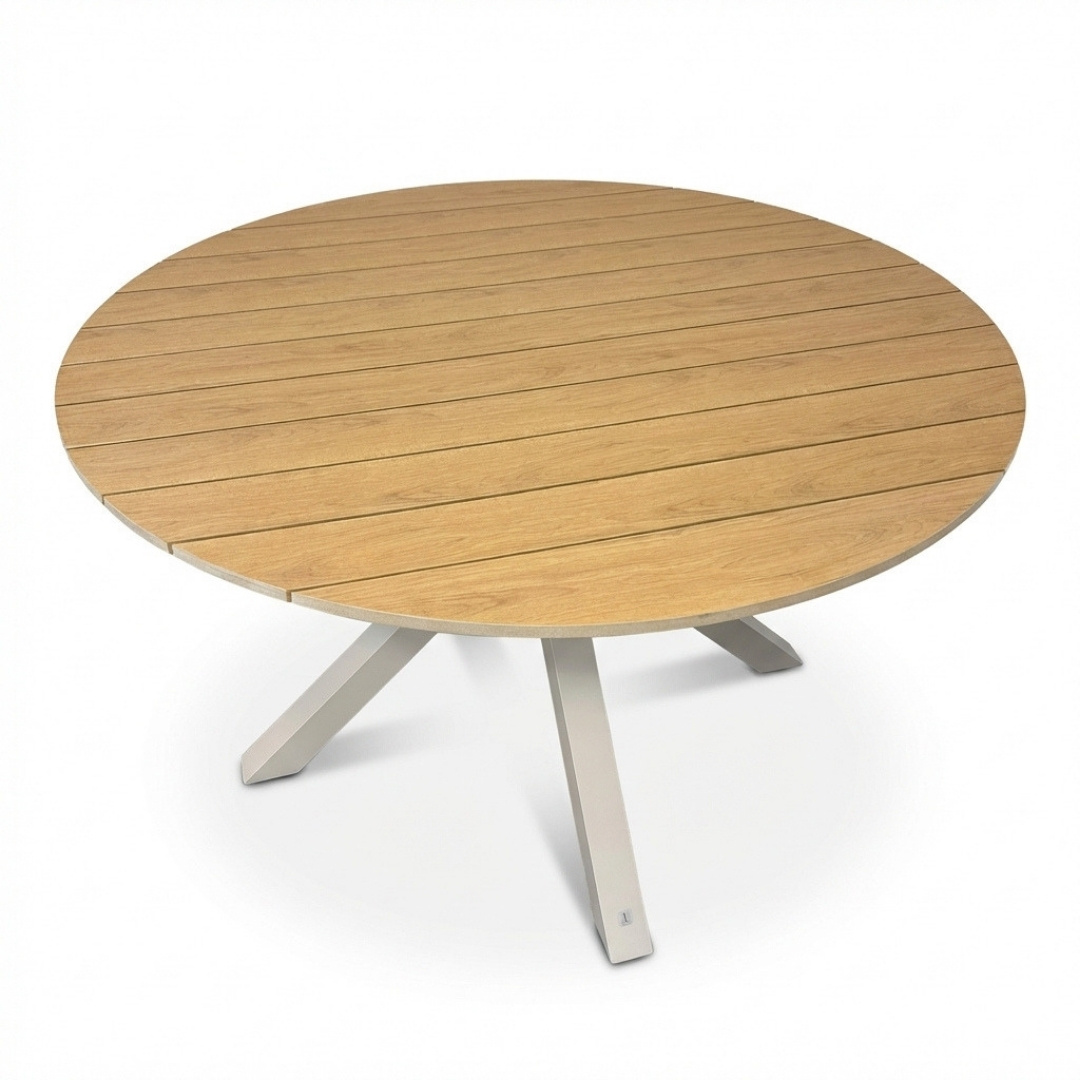 Calgary/Portofino Sandstone dining tuinset | 4 personen | polywood + touw | 120cm rond