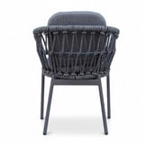 Panama/Femke antraciet dining tuinset | 4 personen | polywood + touw | 120cm rond