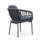Panama/Femke antraciet dining tuinset | 4 personen | polywood + touw | 120cm rond