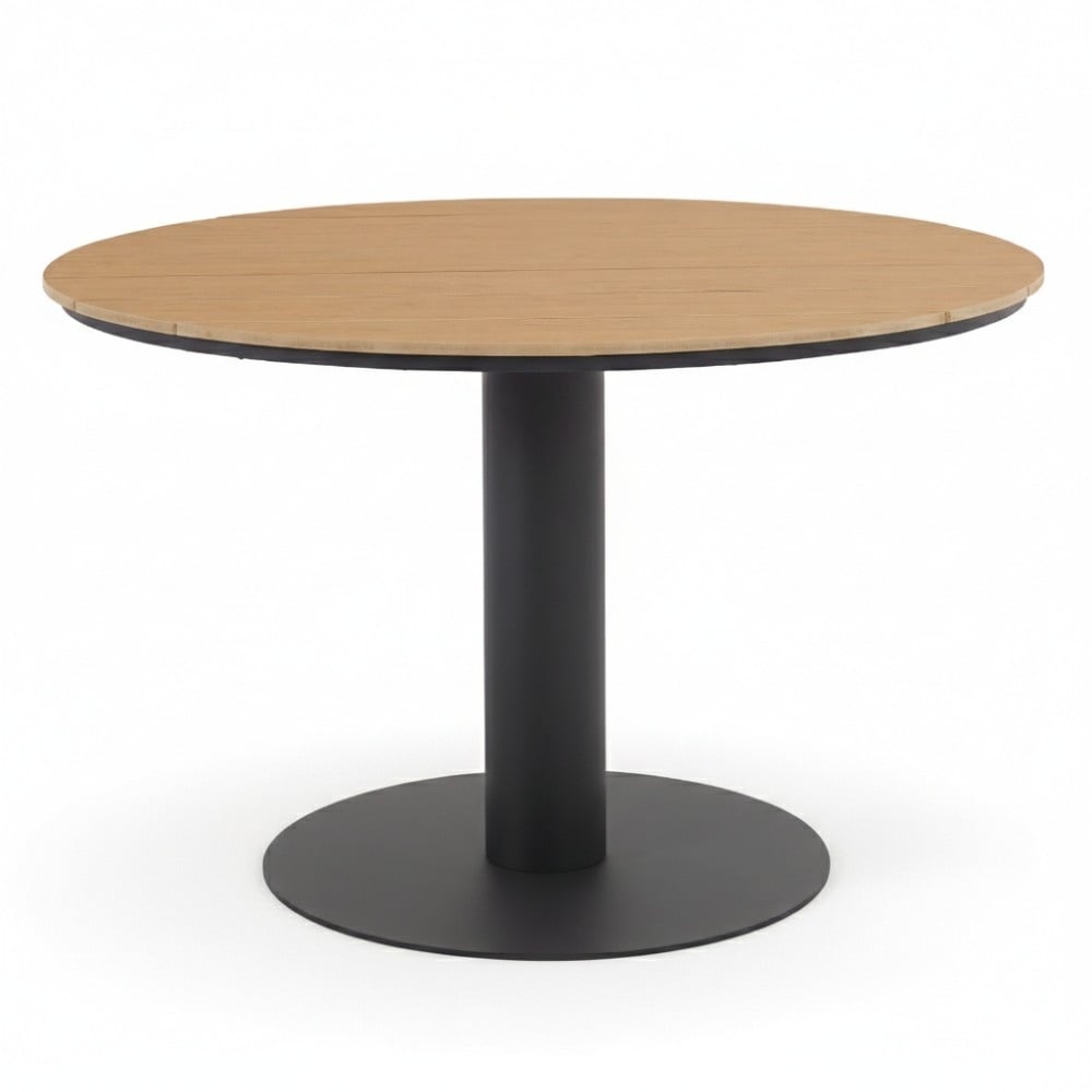 Panama/Femke antraciet dining tuinset | 4 personen | polywood + touw | 120cm rond