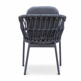 Palau/Femke antraciet dining tuinset | 4 personen | teakhout + touw | Ø120cm rond