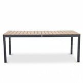 Oxford/Femke antraciet dining tuinset | 6 personen | aluminium + touw | 200cm