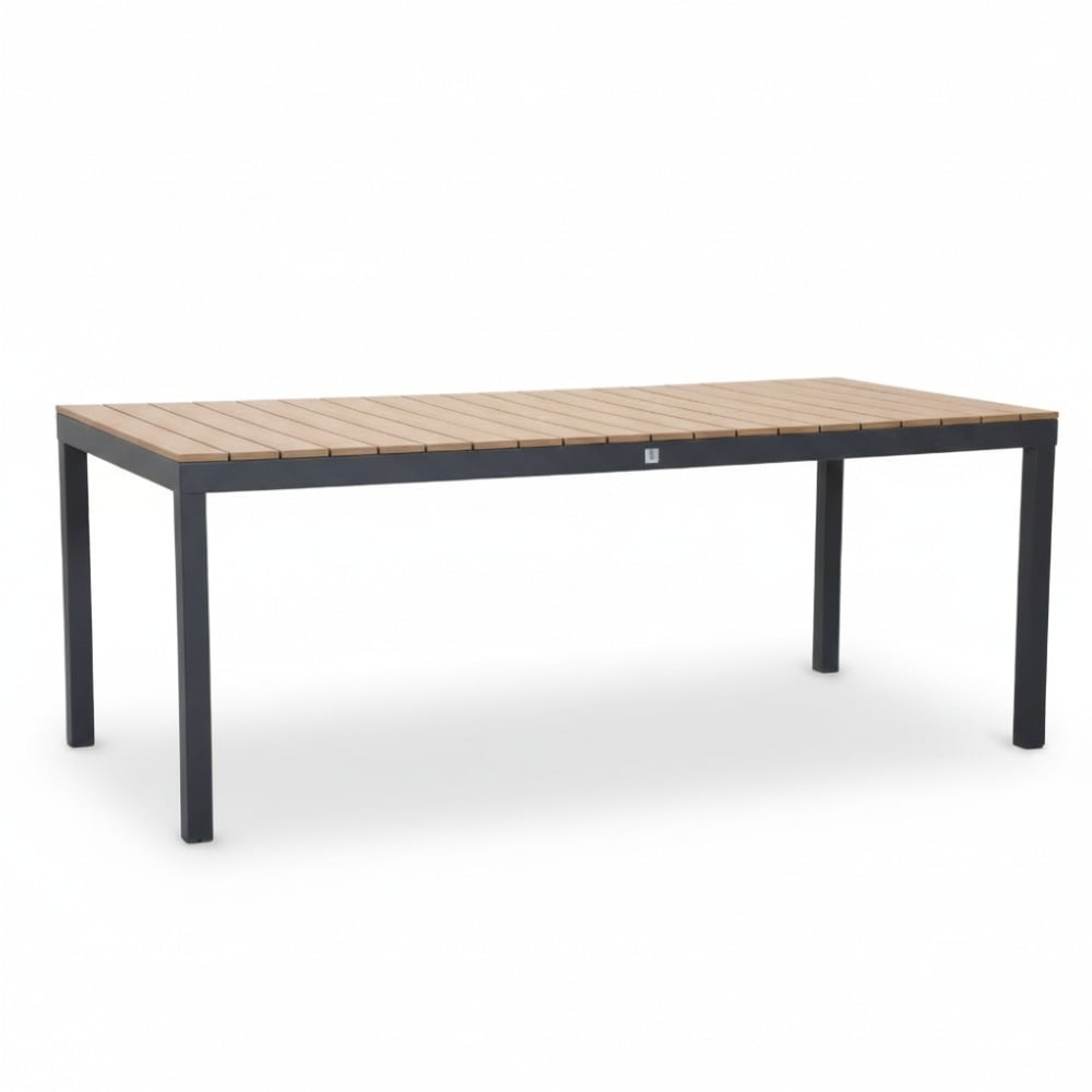 Oxford/Femke antraciet dining tuinset | 6 personen | aluminium + touw | 200cm