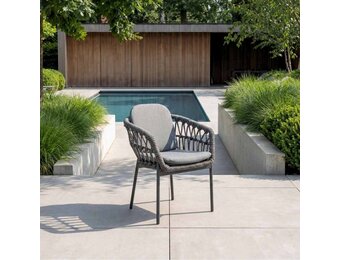 Oxford/Femke antraciet dining tuinset | 4 personen | aluminium + touw | 160cm