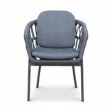 Texas/Femke antraciet dining tuinset | 6 personen | polywood + touw | 260cm