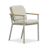 Cleve/Montana beige dining tuinset | 6 personen | teakhout + aluminium | 240cm ovaal