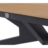 Texas/Alicante antraciet dining tuinset | 6 personen | polywood + wicker | 260cm