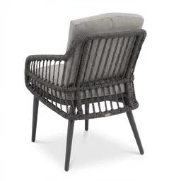 Stockholm/Alicante antraciet dining tuinset | 6 personen | polystone + wicker | 240cm