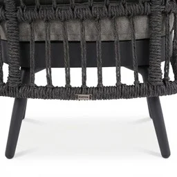 Stockholm/Alicante antraciet dining tuinset | 6 personen | polystone + wicker | 240cm