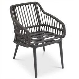 Stockholm/Alicante antraciet dining tuinset | 6 personen | polystone + wicker | 240cm