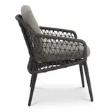 James/Vedra antraciet dining tuinset | 6 personen | teakhout + touw | 260cm