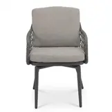 Cleve/Vedra antraciet dining tuinset | 6 personen | teakhout + touw | 240cm ovaal