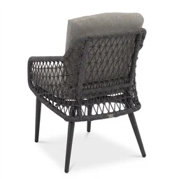 Stockholm/Vedra antraciet dining tuinset | 8 personen | polystone + touw | 280cm