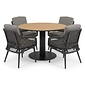LUX outdoor living Panama/Vedra antraciet dining tuinset | 4 personen | polywood + touw | 120cm rond