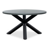 Meran/Vedra antraciet dining tuinset | 4 personen | polystone + touw | Ø135cm rond