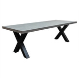 Lyon betonlook/Vedra antraciet dining tuinset | 6 personen | polystone + touw | 250cm