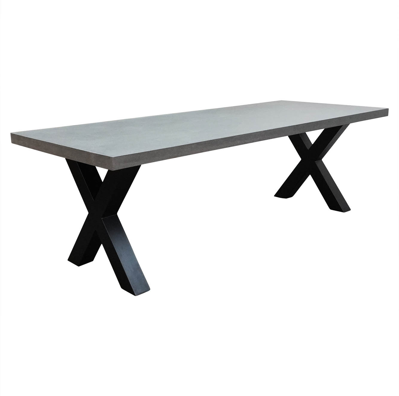 Lyon betonlook/Vedra antraciet dining tuinset | 6 personen | polystone + touw | 250cm
