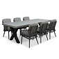 BUITEN living Lyon betonlook/Vedra antraciet dining tuinset | 6 personen | polystone + touw | 250cm