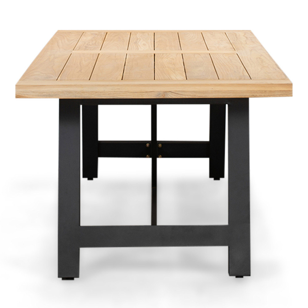 James/Vedra antraciet dining tuinset | 6 personen | teakhout + touw | 260cm