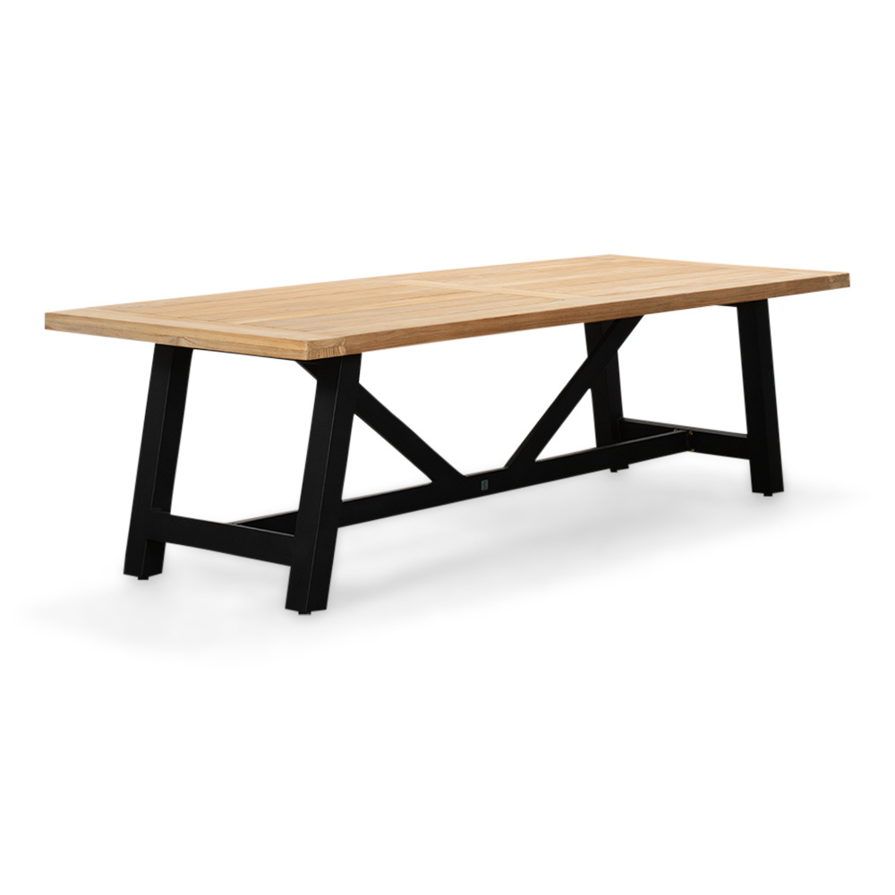 James/Vedra antraciet dining tuinset | 6 personen | teakhout + touw | 260cm