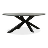 Stockholm/Vedra antraciet dining tuinset | 8 personen | polystone + touw | 280cm