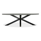 Stockholm/Vedra antraciet dining tuinset | 8 personen | polystone + touw | 280cm