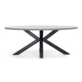 Stockholm/Vedra antraciet dining tuinset | 4 personen | polystone + touw | 200cm