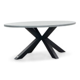 Stockholm/Vedra antraciet dining tuinset | 4 personen | polystone + touw | 200cm
