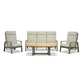 Brighton stoel-bank loungeset - verstelbaar 5 personen | aluminium + teak | beige | 4-delig