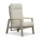 Brighton stoel-bank loungeset - verstelbaar 5 personen | aluminium + teak | beige | 4-delig