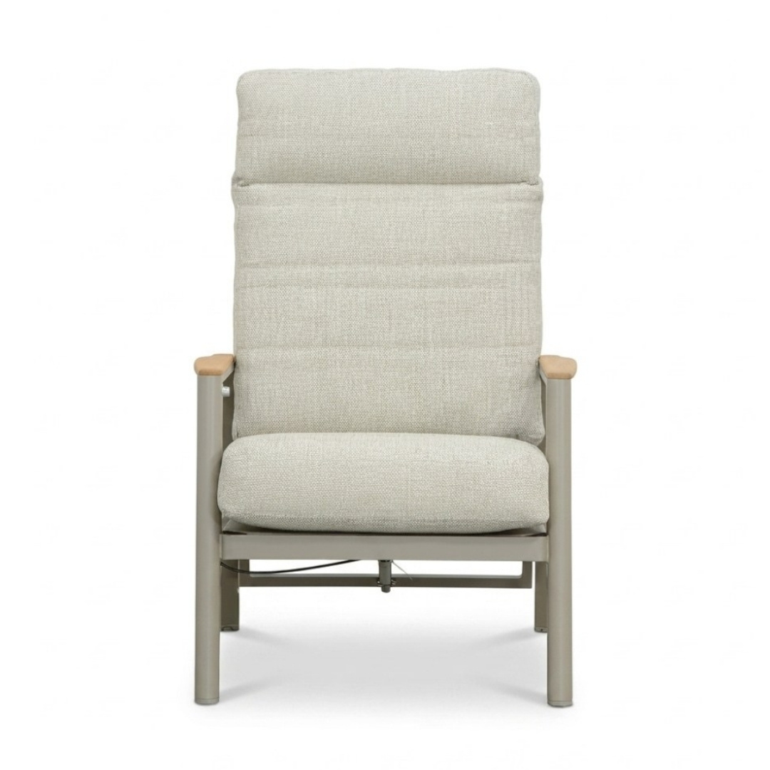 Brighton stoel-bank loungeset - verstelbaar 5 personen | aluminium + teak | beige | 4-delig