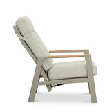 Brighton stoel-bank loungeset - verstelbaar 5 personen | aluminium + teak | beige | 4-delig