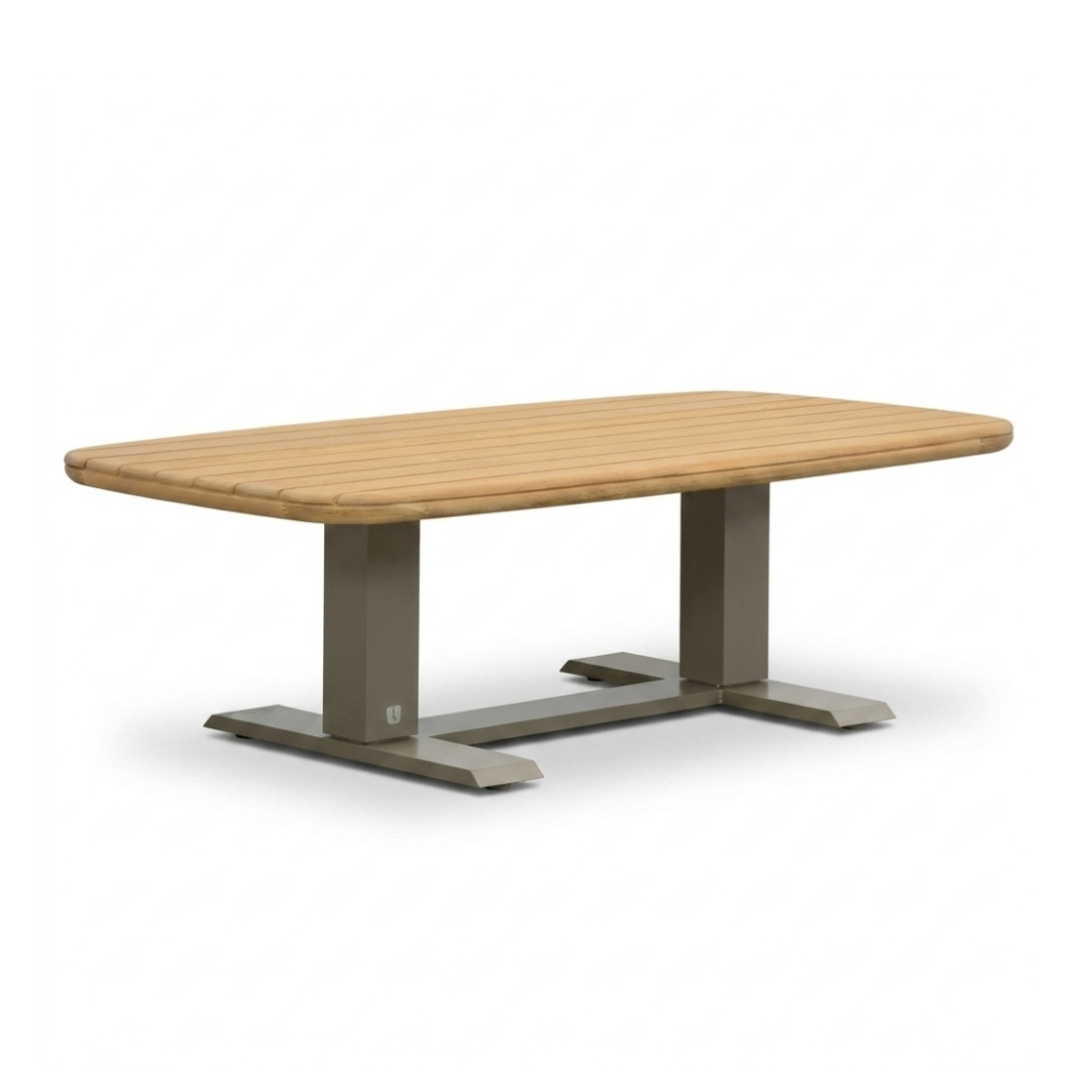 Brighton stoel-bank loungeset - verstelbaar 5 personen | aluminium + teak | beige | 4-delig