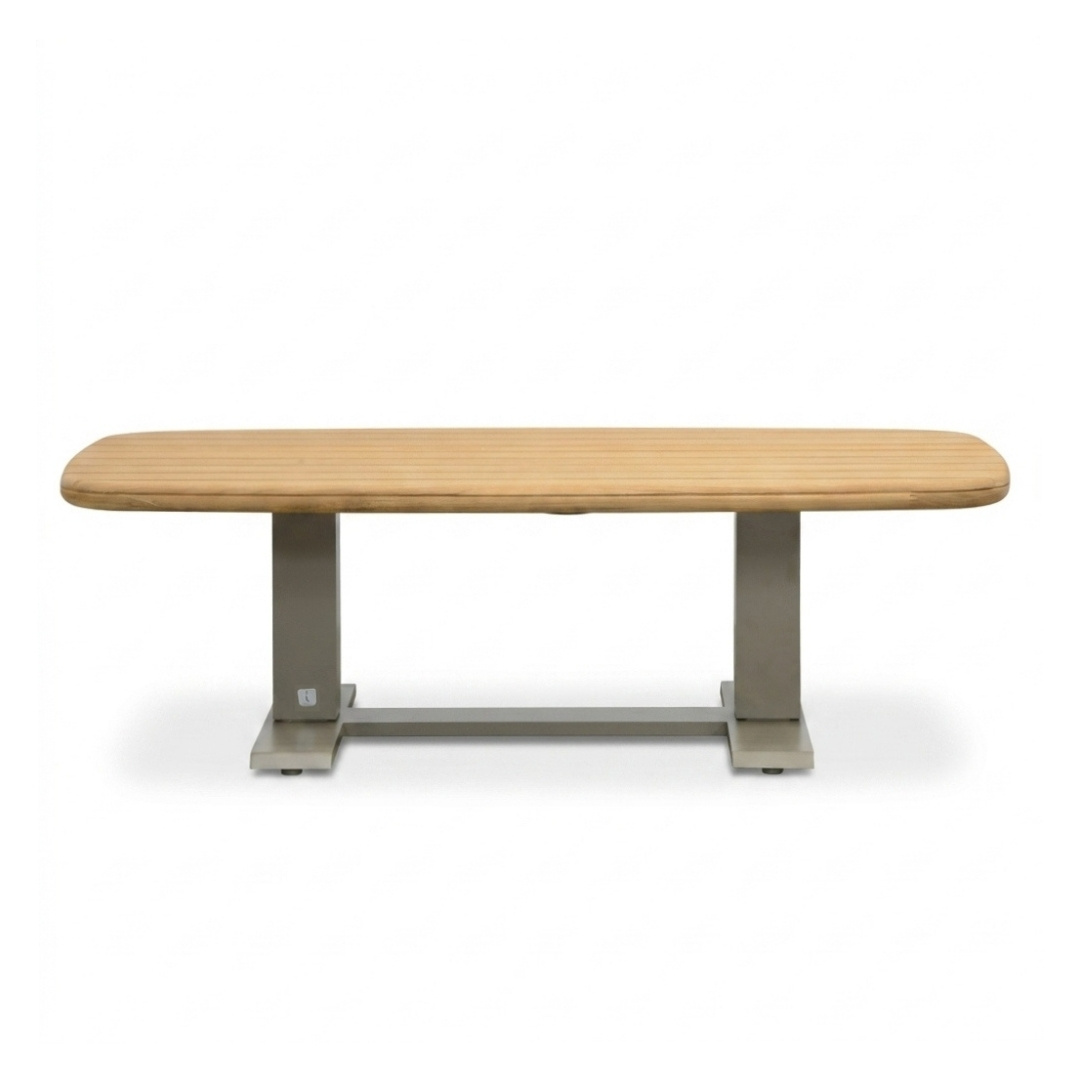 Brighton stoel-bank loungeset - verstelbaar 5 personen | aluminium + teak | beige | 4-delig