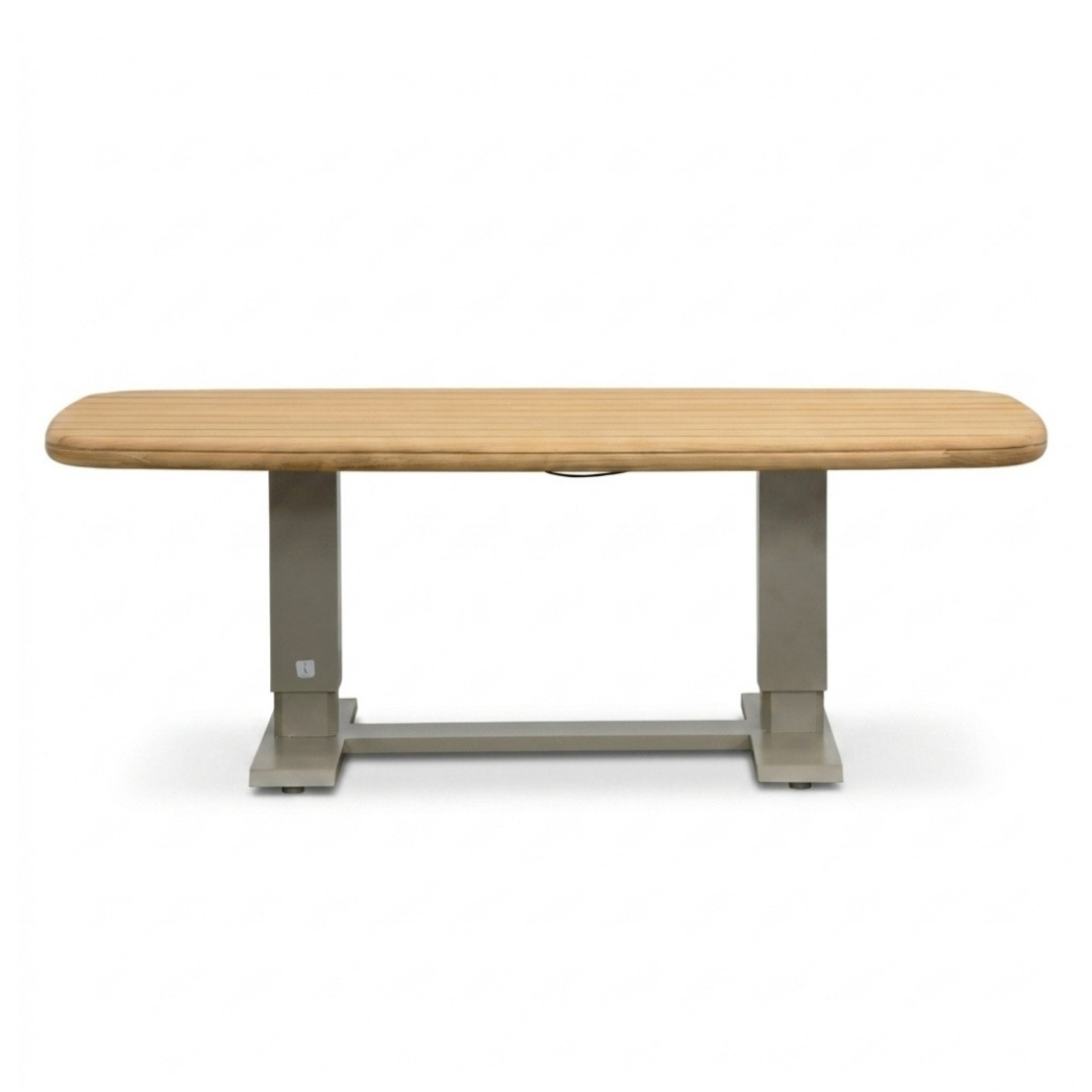 Brighton stoel-bank loungeset - verstelbaar 5 personen | aluminium + teak | beige | 4-delig