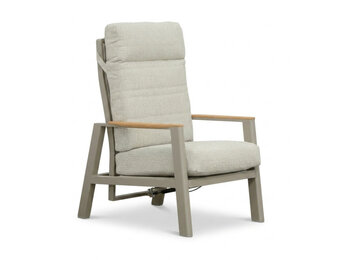 Brighton loungestoel | aluminium + teak | beige