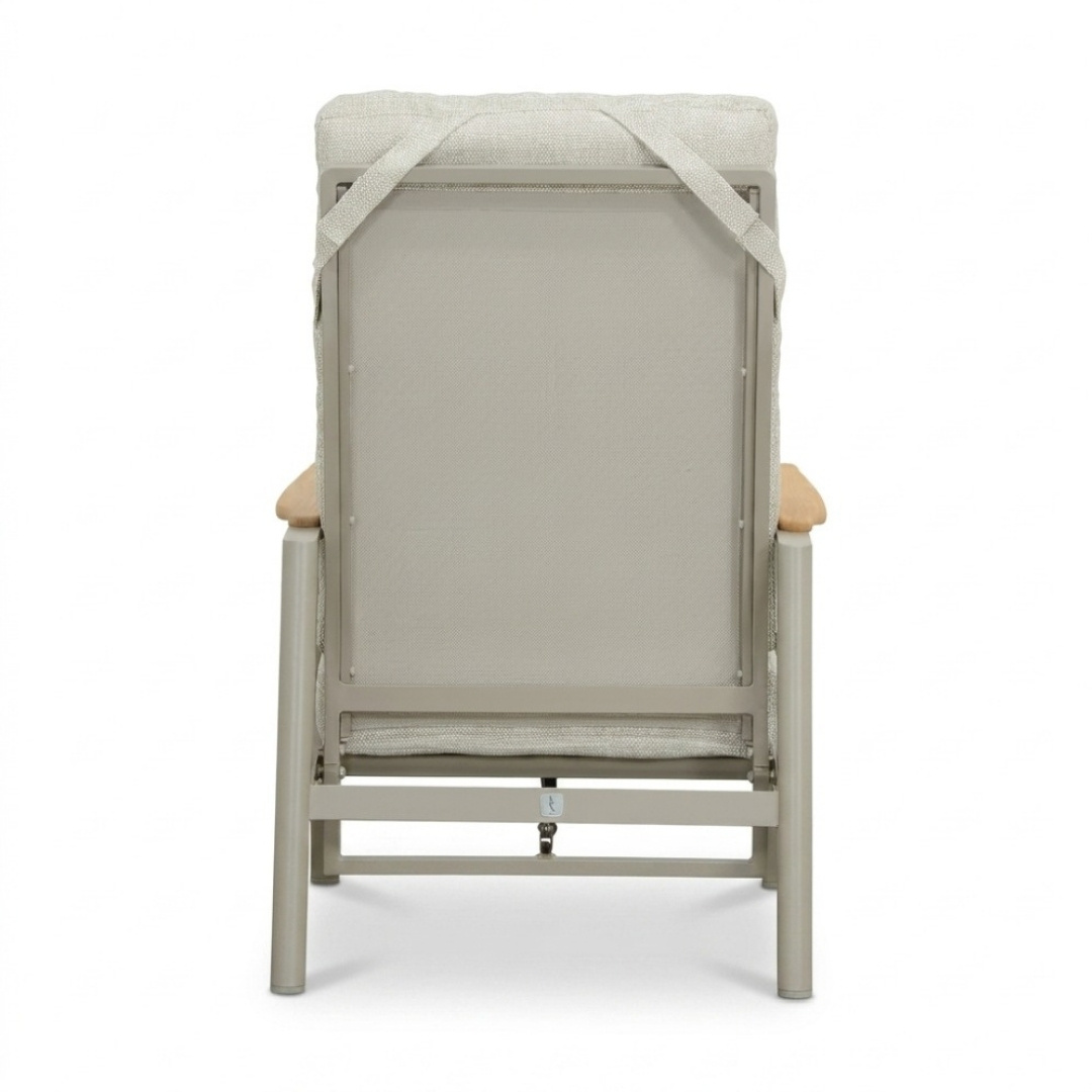 Brighton loungestoel | aluminium + teak | beige